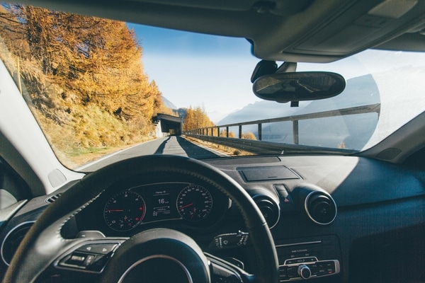 car driving on the highway