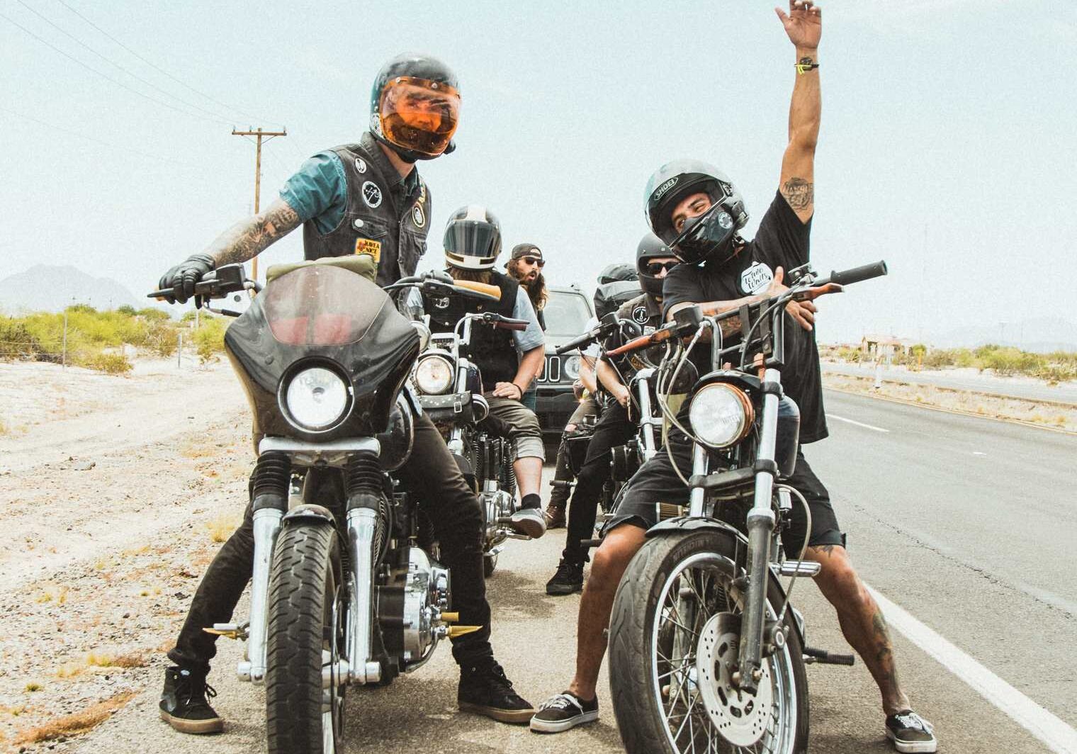 group of people riding mototrcycles